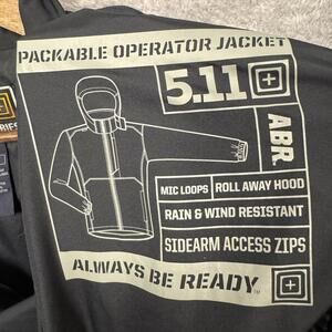 5.11 Tactical Mens Sz XXL Packable Operator Jacket Black